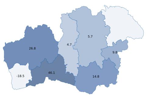 Gästnätter i Kronobergs län, jan-mars 2017 125 304 gästnätter (+10,3 %, +11 661 st) (Utveckling per marknad