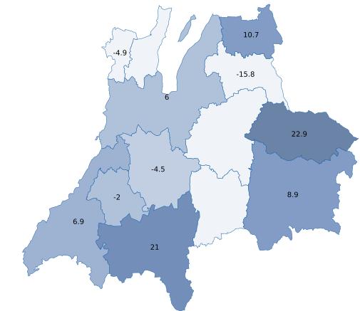 Gästnätter i Jönköpings län, jan-mars 2017 240 836 gästnätter (+7,8 %, +17 333 st) (Utveckling per marknad HSVC.