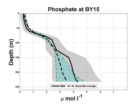 Fig.9. Average (1970-2005) phosphate (µmolpl -1 ) concentrations at Anholt E, BY5, BY15 and LL07.