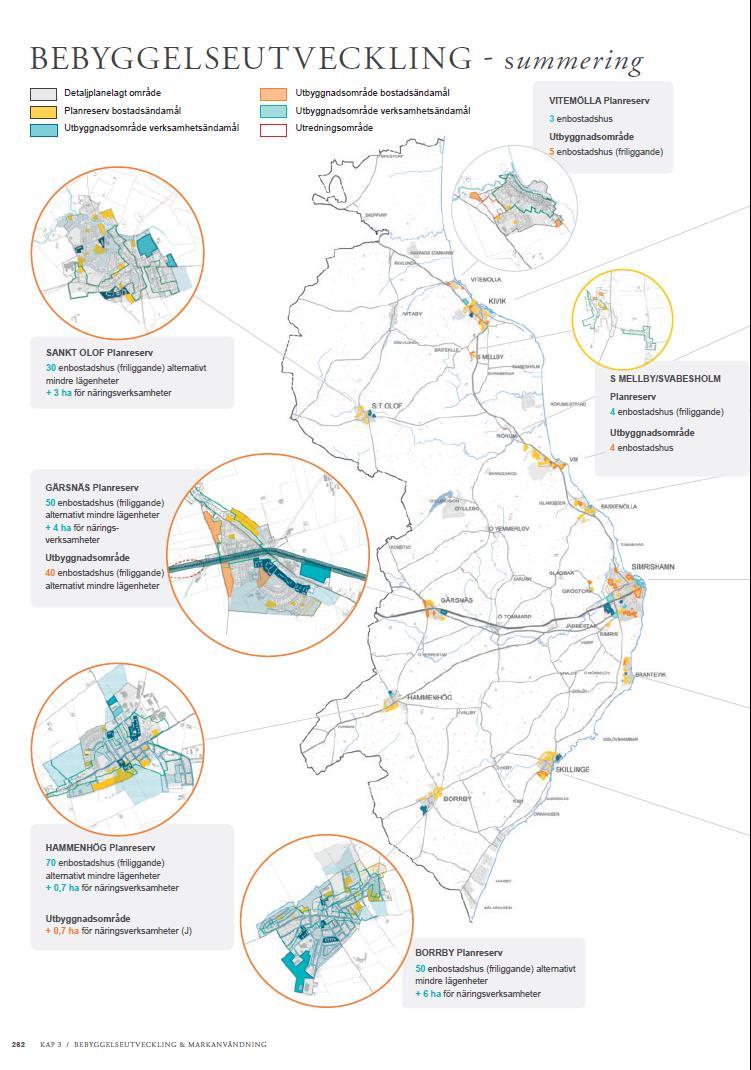 Simrishamns kommuns totala planreserv Planreserv om ca 800 bostäder, merparten friliggande