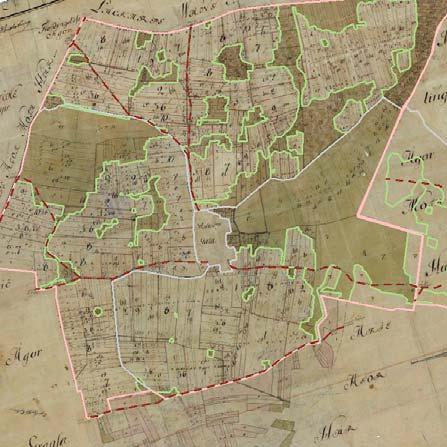 FÖRUTSÄTTNINGAR Rekognosceringskartan från tidigt 1800-tal redovisar å andra sidan bäcken som vindlande.