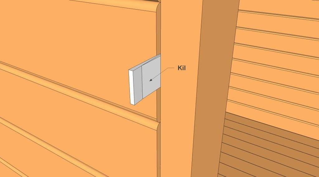 Använd kilar för att centrera dörren i dörröppningen.