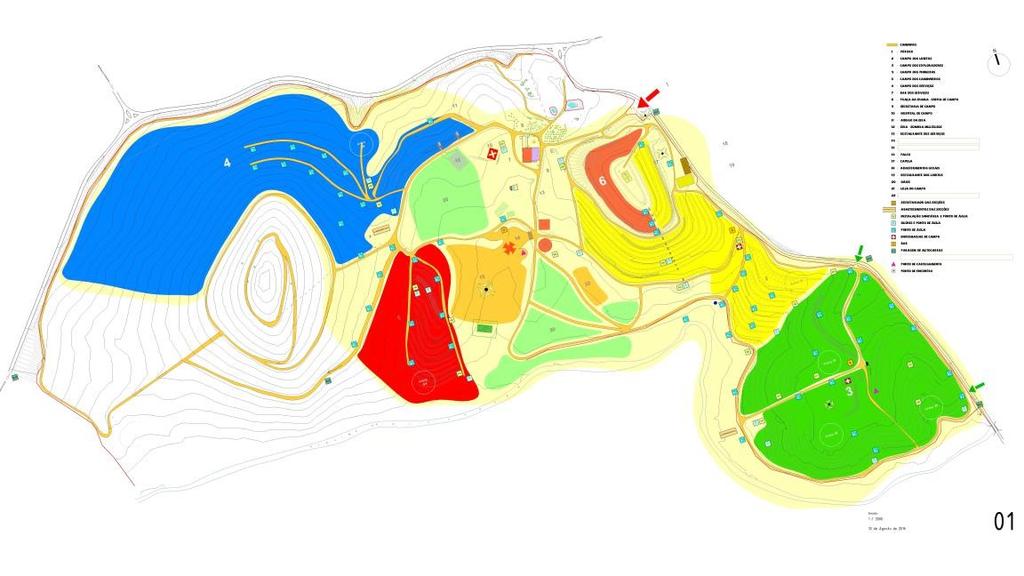Lägerområde 1 4 6 2 3 5 12 11 1. Portalen 2. Lobitos by 3. Exploradores by 4. Pioneiros by 5. Caminheiros by 6. Funktionärernas by 7. Funktionärernas Café 8. Sekretariatet 9.