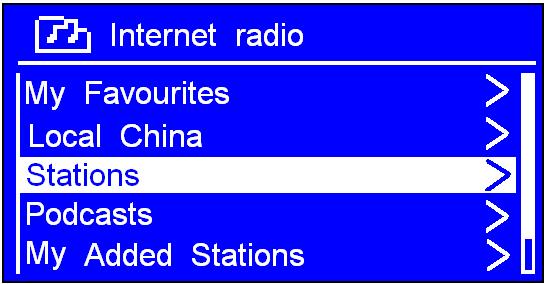 1.5 Välj en station OBS: se till radion att ansluta till nätverket. 1.