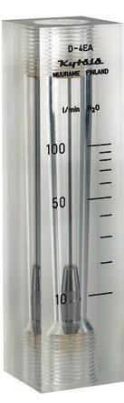 finns att tillgå) Högkvalitativ flödesmätare i akryl Tydlig, lättavläst skala Max tryck 20 bar Max temperatur 75 C Vattenrening Mätning av