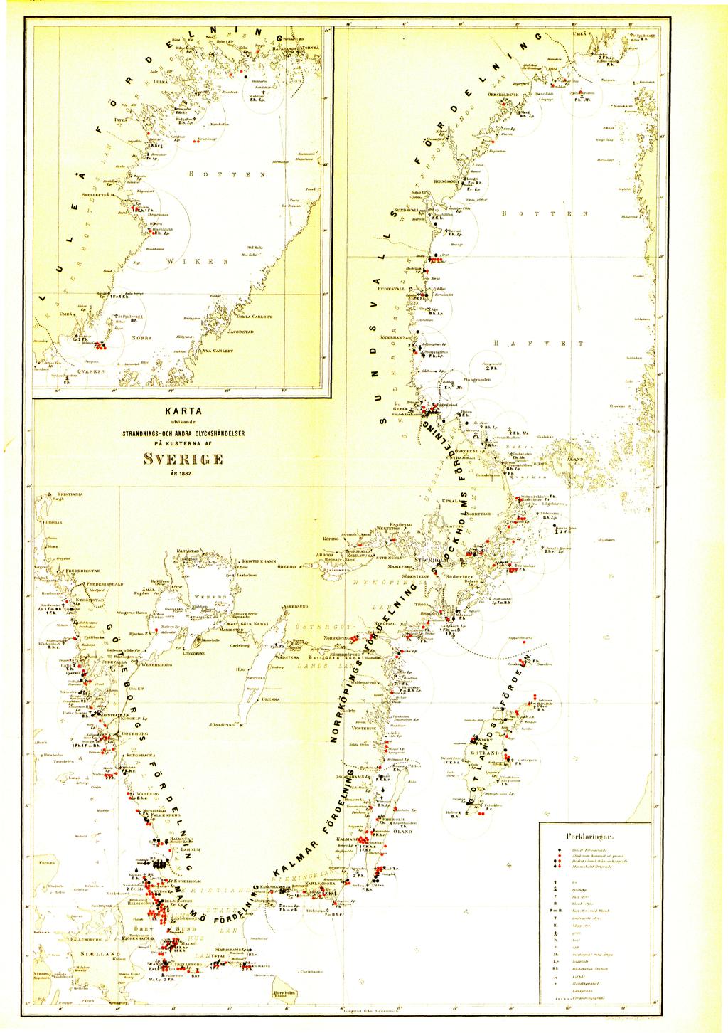 KARTA utvisande STRANDNINGS-OCH ANDRA