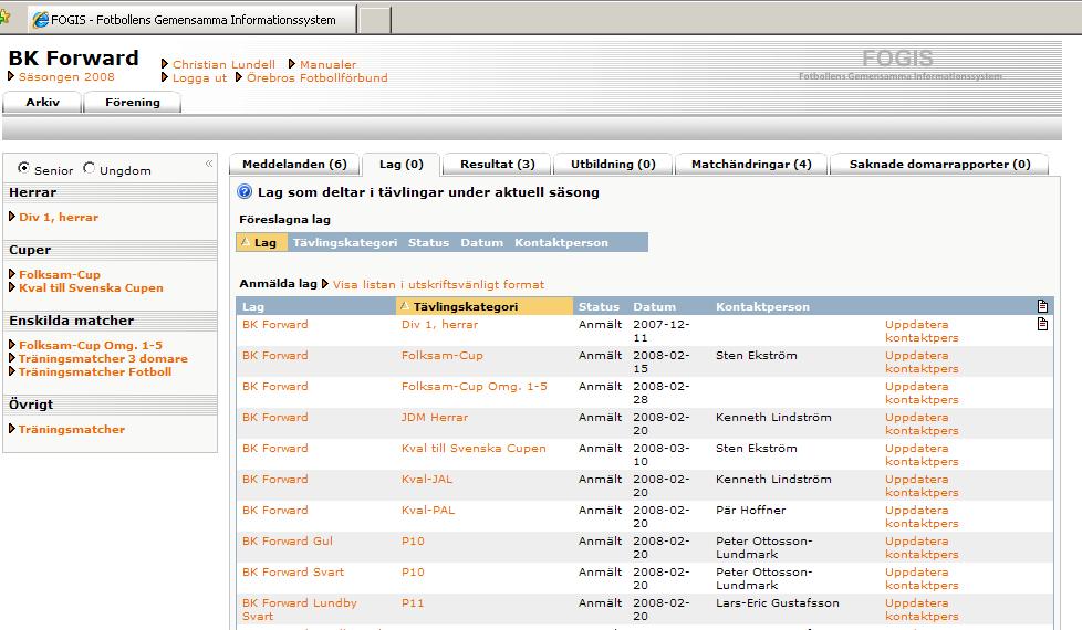 MANUAL FOGIS ELEKTRONISKA DOMARRAPPORTERINGEN FÖRBEREDELSE FÖRE