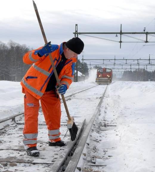 Snöröjning Det enda säkra sättet i dagsläget är att manuellt röja växlarna från snö och is för att de ska fungera felfritt.
