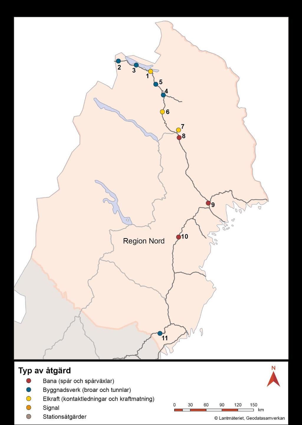 Åtgärder i region Nord.