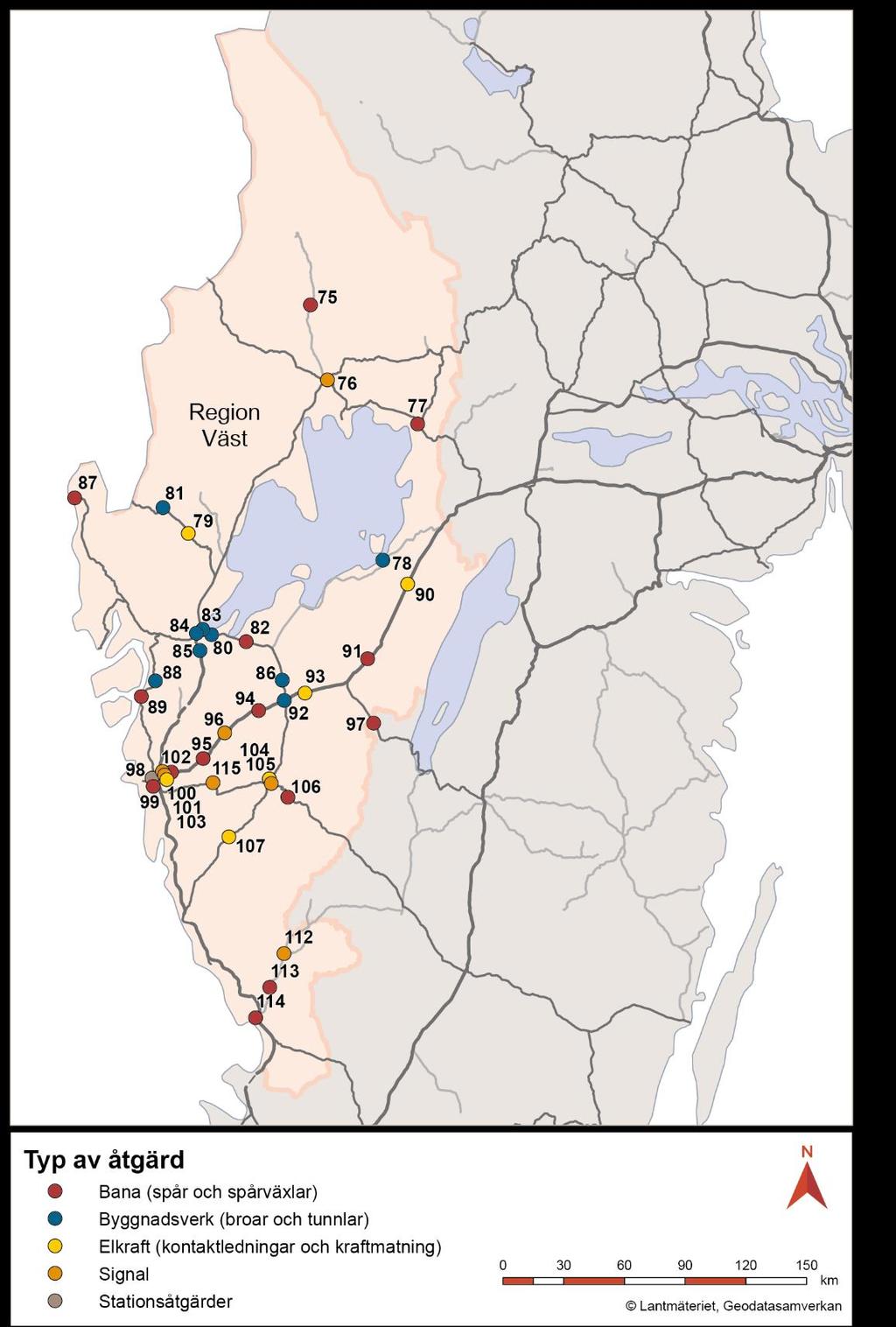 Åtgärder i region Väst.