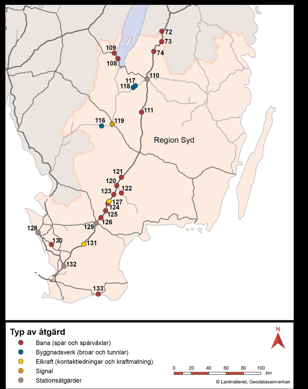 Åtgärder i region Syd.