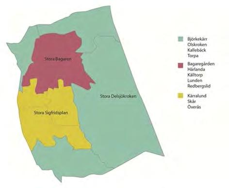 består av en sammanslagning av flera primärområden med likvärdig socioekonomisk status.