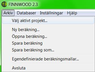 1.1 Arkiv meny Genom att välja Arkiv > Välj aktivt