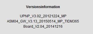 Pos: 72 /#Neustruktur#/Online-Dokumentation (+KNX)/Bedienung/Türkommunikation/Busch-Welcome/Menü Versions Information - 83341 @ 36\mod_1363612527526_15.