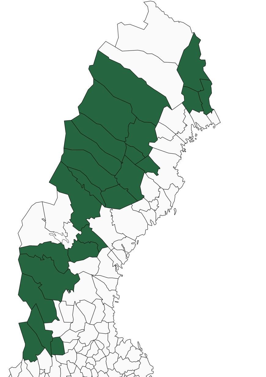 Riktat näringslivspaket Till 23 kommuner med extra stora demografiska och geografiska utmaningar samt begränsad branschbredd. Mer likvärdiga förutsättningar för att utveckla och förnya näringslivet.