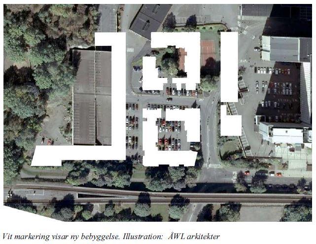 Genomförandet av detaljplanen Den nya bebyggelsen kommer ianspråkta mark där en parkeringsplats samt några byggnader ligger vilket innebär att dessa måste rivas. Se figur 5.