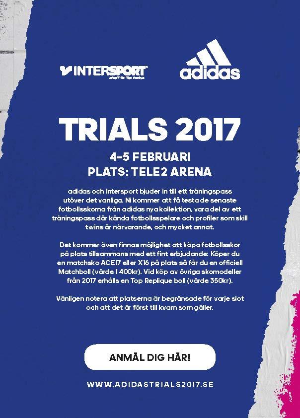 Boo FF en förening att var stolt över Adidas trial tours i samarbete med Intersport på tele2 arena.