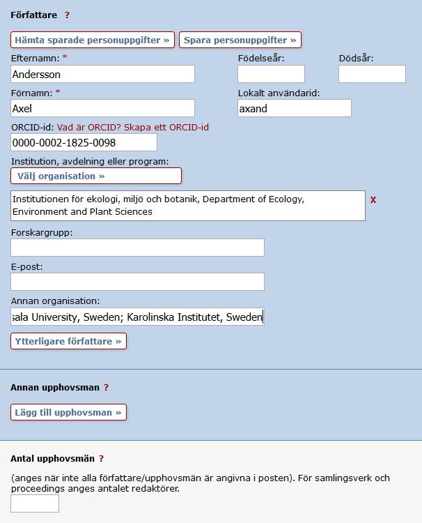 Underkategori Underkategori finns för publikationstypen