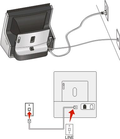 Faxa VARNING RISK FÖR ELCHOCK: Använd inte faxen under åskväder. Installera inte den här produkten och gör inga elektriska anslutningar eller kabelanslutningar, t.ex.