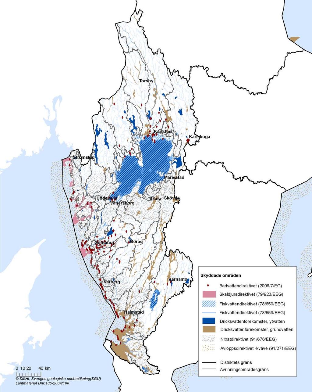 Skyddade områden enligt vattenförvaltnings- förordningen Karta 6.