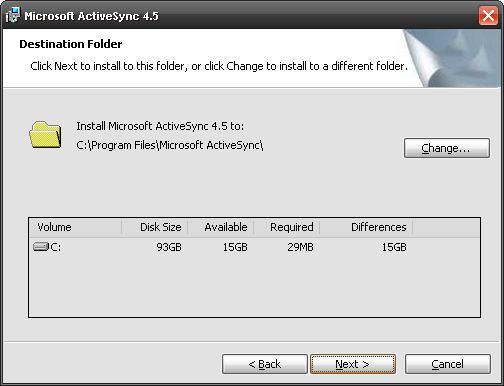 Programvaran som hanterar kommunikationen mellan PC och handdator heter Microsoft ActiveSync (version