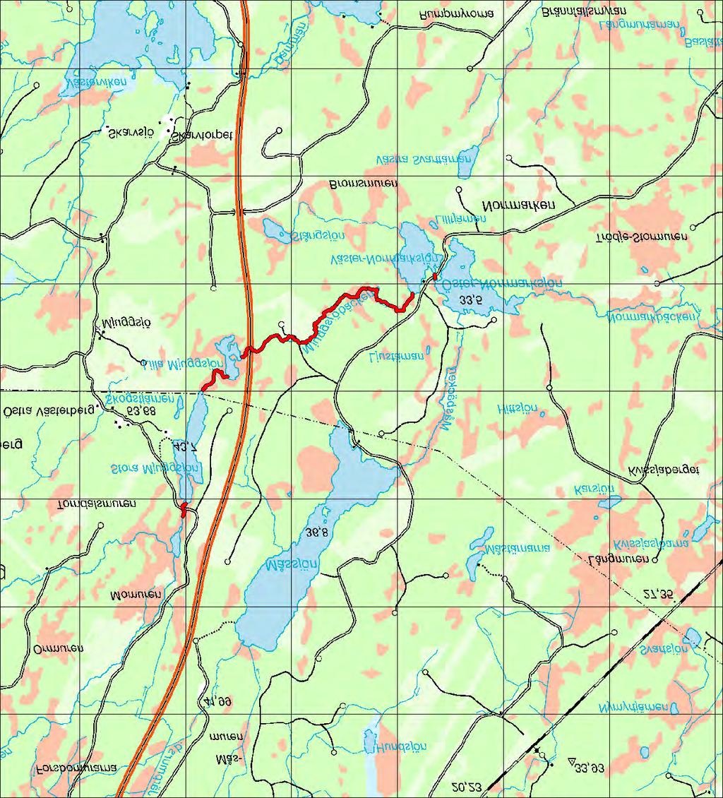 8.9 Avrinningsområde: 50051 Mjuggsjöbäcken 8.9 Mjuggsjöbäcken Koord: X: 674495 / Y: 157113 Karta över Mjuggsjöbäcken (1 ruta = 1 km 2 ). Sammanfattning Mjuggsjöbäcken kan delas upp i tre delar.