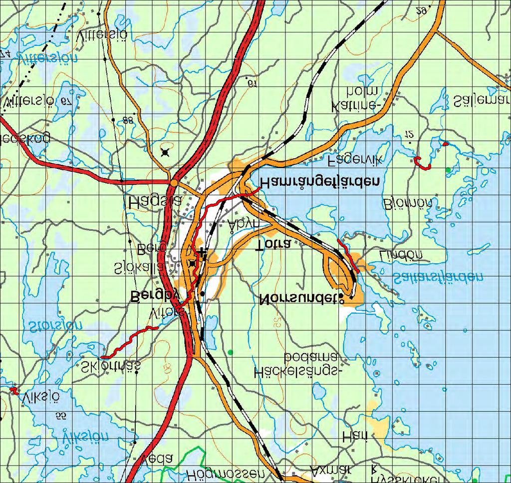 7.1 Avrinningsområde: 50000 Hamrångeån 7.1 Hamrångeån Koord: X: 675311 / Y: 157613 Karta över de inventerade delarna av Hamrångeån (1 ruta = 1 km 2 ).