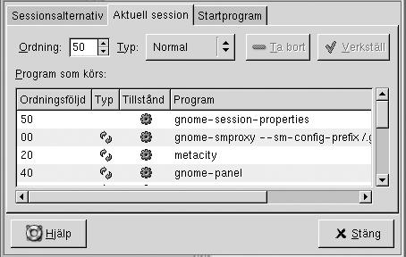 TABELL 10 7 Inställningar för sessionsalternativ Alternativ Funktion (forts.