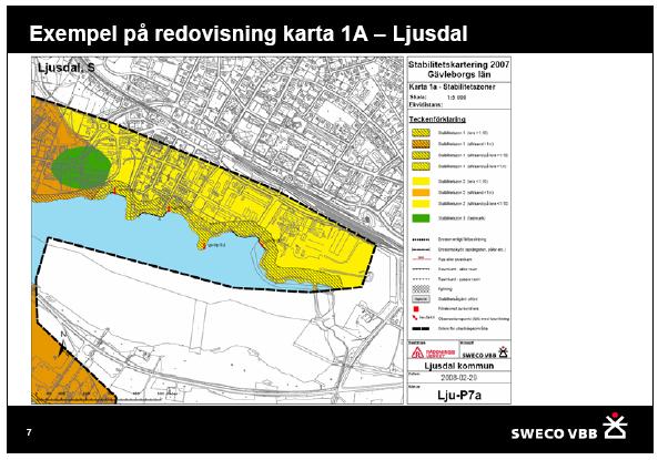 Exempel på karta från stabilitetskarteringen 51 Översiktliga stabilitetskarteringar I april 2008 överlämnade Räddningsverket översiktliga karteringar av stabilitetsförhållanden till samtliga kommuner