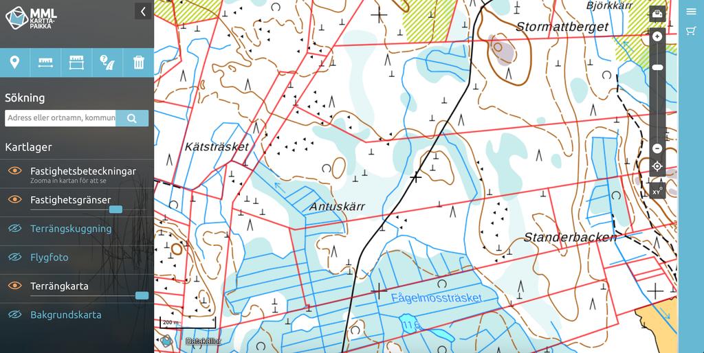 8 4.2 Terrängdatabasens användningsområde Terrängdatabasens material är till för att betjäna dess användare bl.a. privatpersoner, myndigheter och företag i behov av kartdata och -utskrifter.