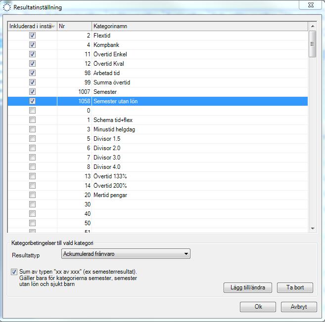 När detta är på plats så kommer detta att visas under Ackumulerade resultat Observera att semester utan lön inne påverkas av semesteröverföring och kommer inte med i semesterrapporten 3.