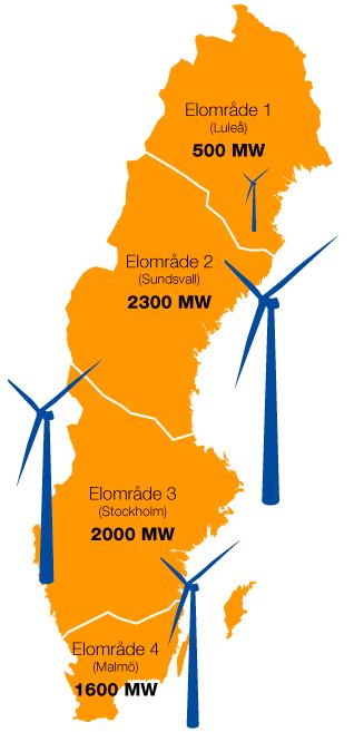 3 Regional statistik. Elområden, län och kommuner För att vindkraften ska få god systemprestanda krävs det att utbyggnaden är geografiskt spridd.