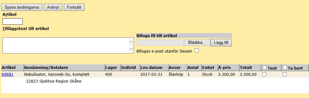 Sida 3 (5) 6 6. För komplexa artiklar som behöver anpassas innan de levereras kan vårdpersonal här bifoga filer eller annan instruktion. Texten kommer med på inköpsorder till leverantör.