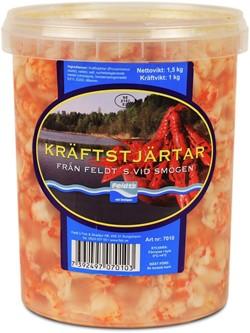 Kräftstjärtar i lake, plastburk Uppgiftslämnare: Feldt s Fisk & Skaldjur AB Varumärke: FELDTS Artikelbenämning: Kräftstjärtar i lake, plastburk Storlek: 1,5kg Produktinformation