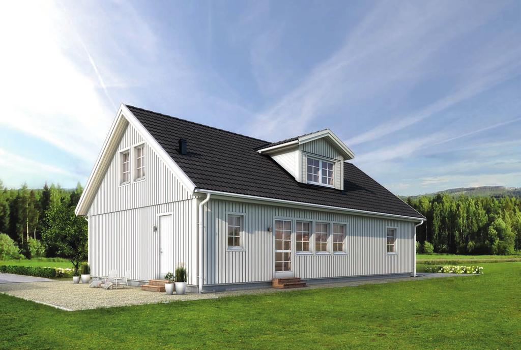 Modernt hem med stora möjligheter Exempel på hus från Älvsbyhus: Astrid 1,5 planshus, 3-6 rok samt tvättstuga, 107 m² + 56 m² Bygg ditt drömhus nära naturen!