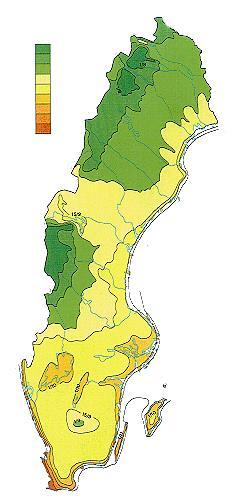 1 apr 15 apr 1 maj 15 maj 1 jun 15 jun Figur SPS100 Genomsnittligt datum för sista vårfrost i olika delar av Sverige under perioden 1961 1990. Källa: Markinfo.