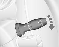 76 Instrument och reglage Vindrutetorkare/ vindrutespolare Vindrutetorkare Torkautomatik med regnsensor 0 : Av P / AUTO : Intervalltorkning resp.