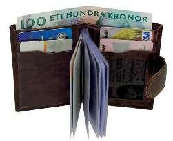 Plånböcker STONE MIST VT 64483 7,5x10 cm Färg Brun, svart Jeans mini plånbok med 4 fack, körkortsfack,
