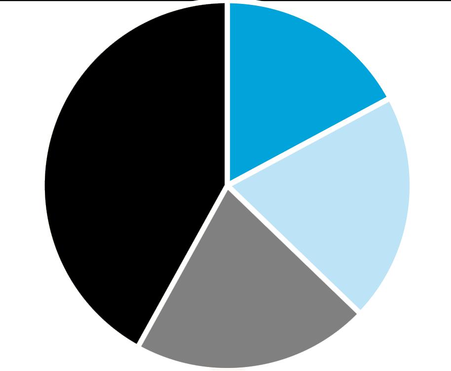 Företagens omsättning, enligt företag i olika storleksklasser år 2015 42,0 % 17,2 % 20,8 % 20,1 % Mikroföretag 17,2% (1 9 anställda) 65 md Små företag 20,1 % (10 49