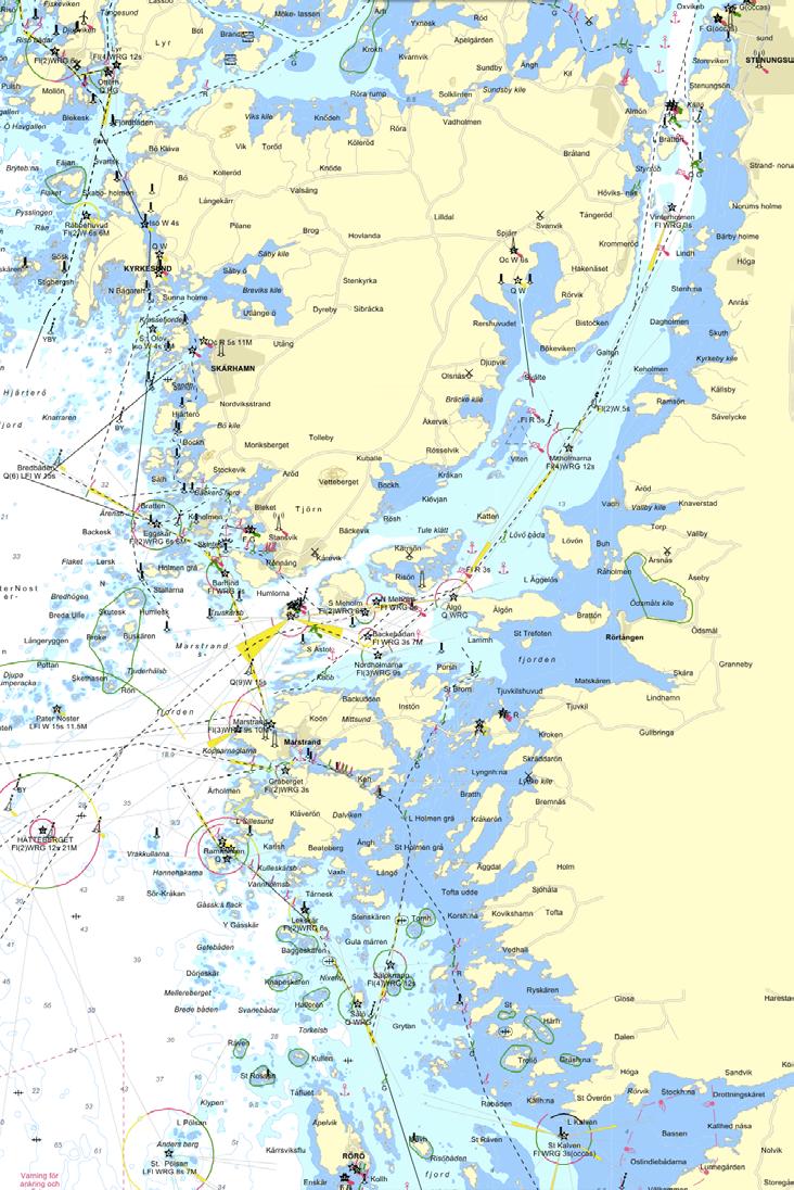 OMRÅDESBESKRIVNING 2 BESKRIVNINGAR AV MUDDERTIPPNINGS- PLATSER I HAVET På sjökortet nedan (fig 2) redovisas lägena på utredda platser som använts