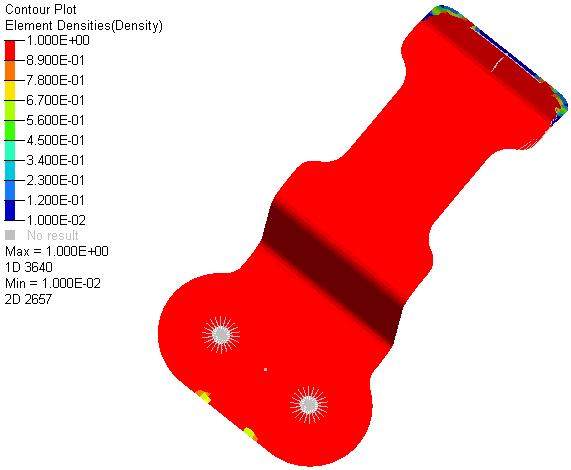 Appendix C Topologioptimering med spänningsbivillkor i Optistruct Då det är möjligt att i Hyperworks formulera topologioptimeringsproblemet med målfunktion att minimera massan med bivillkor på högst