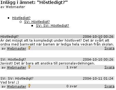 5.4.2 Inställningar för Forum När man öppnar forummodulen i redigeringsläget får man upp ett fönster där man skall fylla i namnet på forumet, detta namn kommer sedan att synas som rubrik.