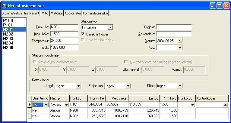 Topocad 13 manual Mätdataberäkning Mätdata - uppställning, beräkning Mätdata (SUR) Funktion Mätdata Kolumninställningar Beräkna mätdata Processa koordinater Beräkna GPS observationer Processa GPS