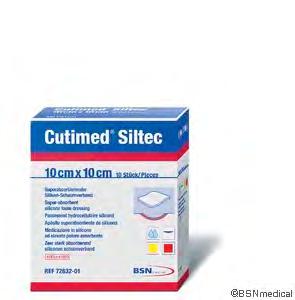 Cutimed Siltec Superabsorberande skumförband i polyuretan med sårkontaktlager i silikon och mycket skonsam vidhäftning CUTIMED SILTEC 5 X 6CM (10) 73285-00000 10 100 CUTIMED SILTEC 10 X 10CM (10)