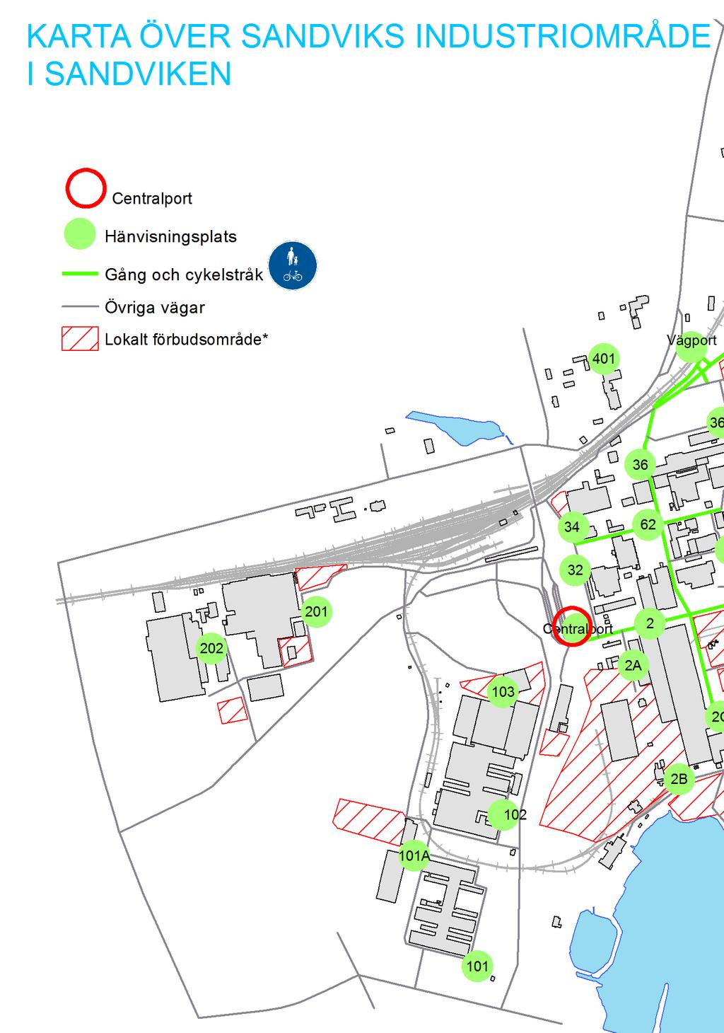 KARTA ÖVER SANDVIKS INDUSTRIOMRÅDE I SANDVIKEN Centralport!