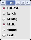 Gruppera radioknappar # radiobutton01.py from Tkinter import * def onmealclick(): print mealvar.get() def ondrinkclick(): print drinkvar.