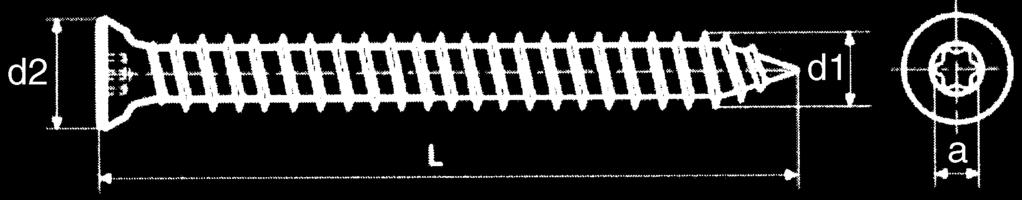 BETONGSKRUV RT FÖR UTOMHUSBRUK Betongskruv med kullrig skalle och torxgrepp För infästning i massiva material som osprucken betong och tegel Ytbehandling: Silver Ruspert Diameter 7,5 Skalldiameter 16