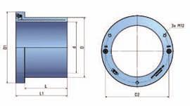 Antal monteringar > 1 000. För att överföra extremt stora moment, kan kontaktytorna på ETP-HYDROPRESS (storlekar 100 mm) beläggas med ETP-HFC, High Friction Coating, som fördubblar momentöverföringen.