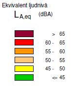 Längs Barnarpsgatan norr om Torpagatan ligger ekvivalenta ljudnivåerna som högst på 66 db(a) och maximala på 80 db(a).