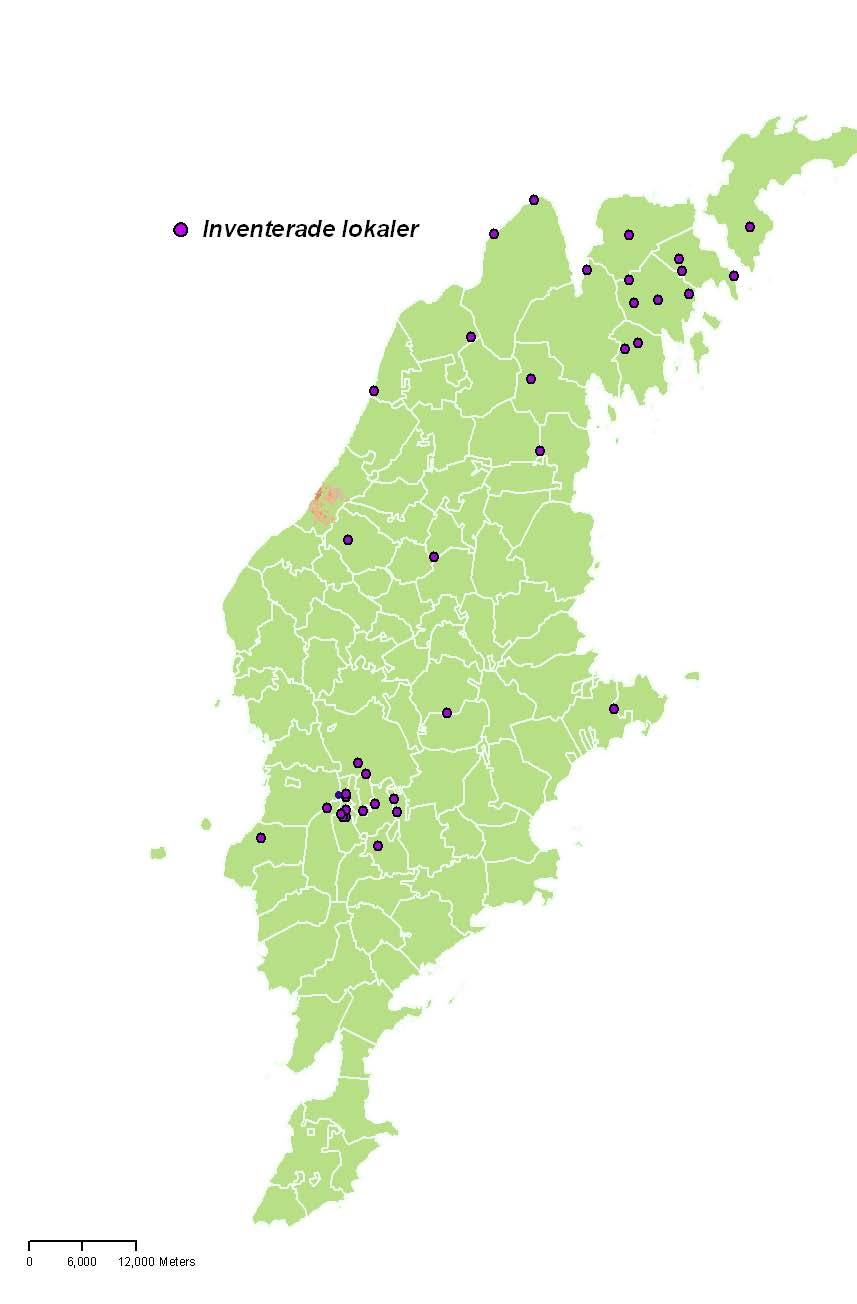 Figur 1. Inventerade lokaler i Gotlands län 2006.